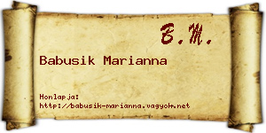 Babusik Marianna névjegykártya